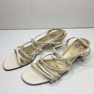 Lifestride Womens White Slingback Strap Block Heel Sandal 95117-0 Formal 10M